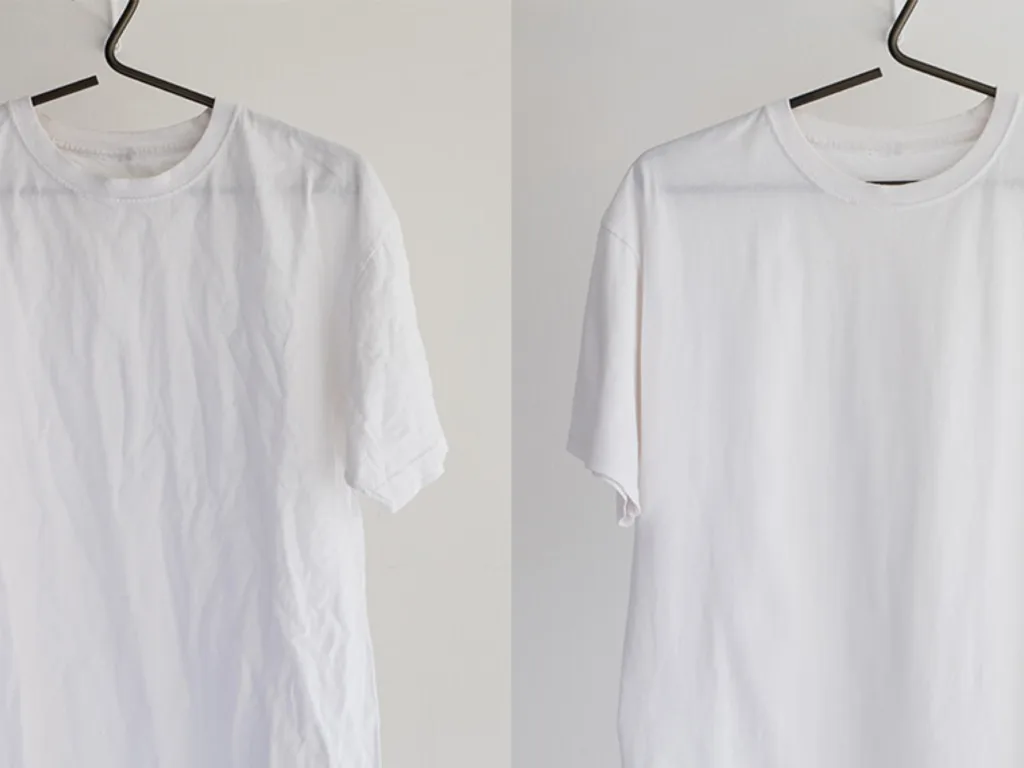 Garment Steamer Benefits: 7 Powerful Reasons Why Your Delicate Clothes Need Professional Steaming 5 Dramatic results showing garment steamer benefits on wrinkled clothes